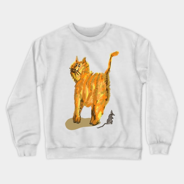 Cat and mouse Crewneck Sweatshirt by ArtKsenia